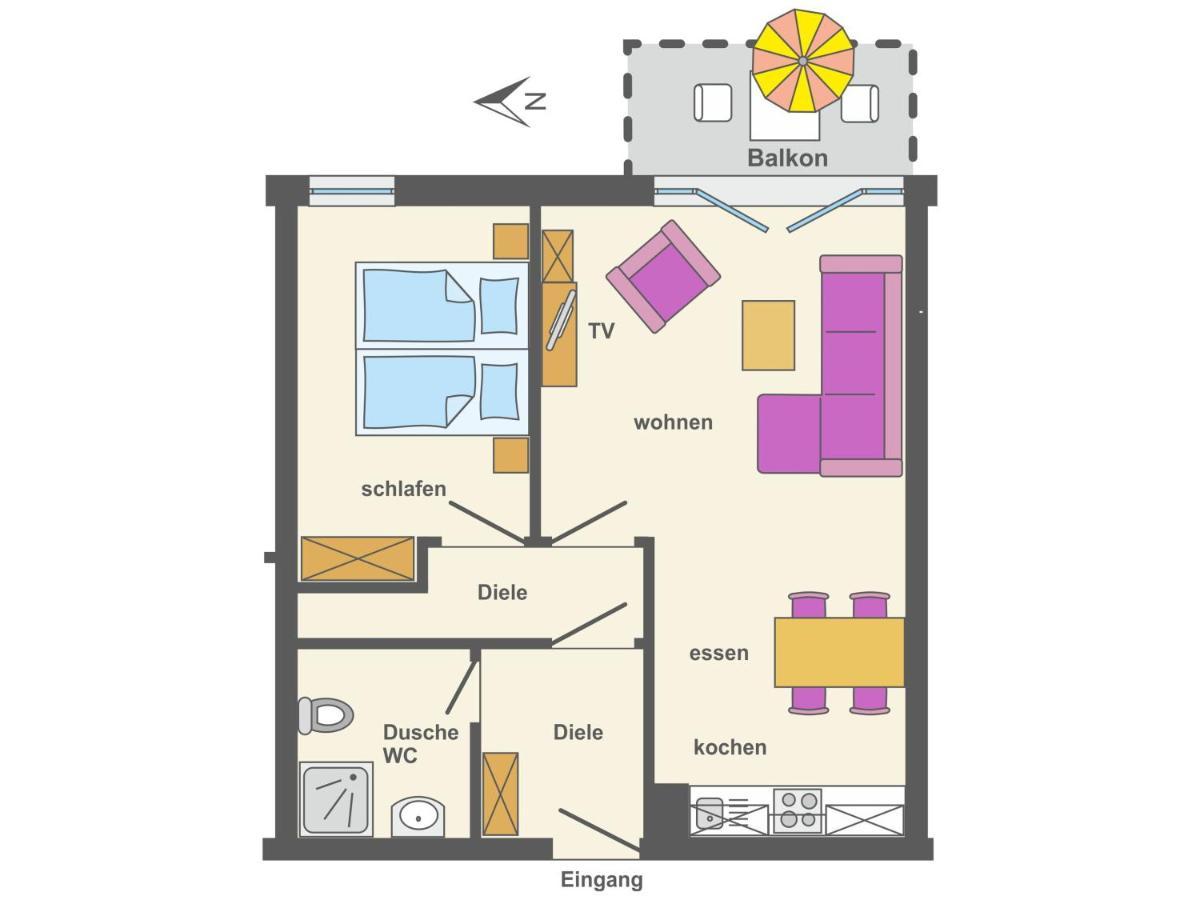 Residenz Am Strand Wohnung 2-28 Цингст Екстер'єр фото